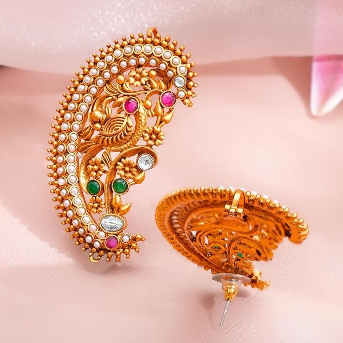 Rubans Indian Ethnic Ear Cuff Jhumka for Women Western Earrings Stylish - Image 8