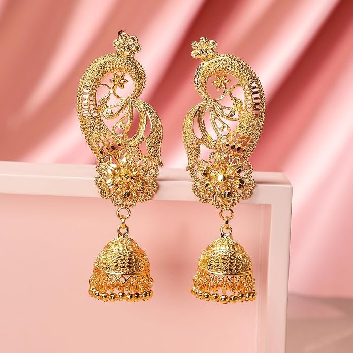 Rubans Indian Ethnic Ear Cuff Jhumka for Women Western Earrings Stylish - Image 6