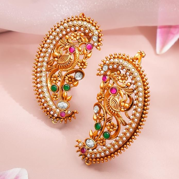 Rubans Indian Ethnic Ear Cuff Jhumka for Women Western Earrings Stylish - Image 5