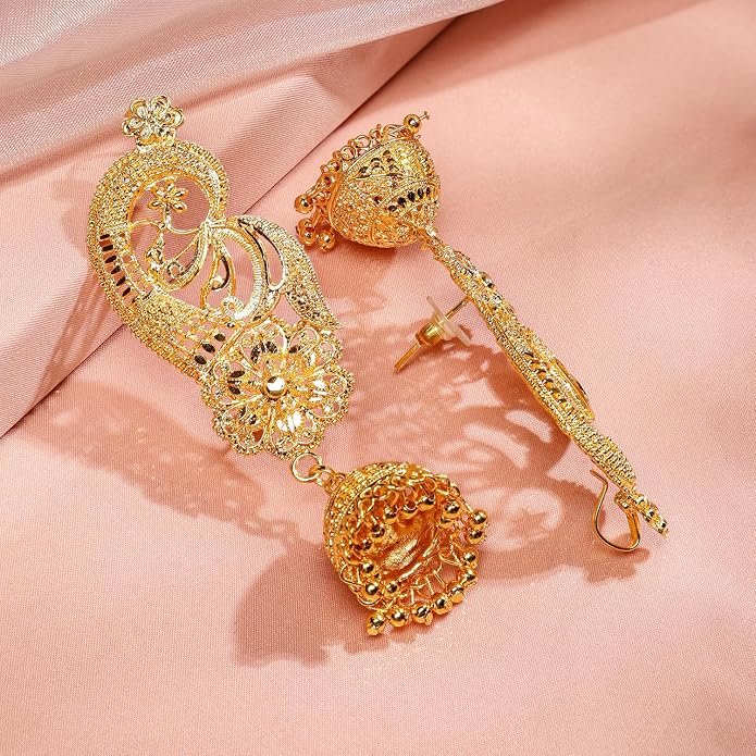 Rubans Indian Ethnic Ear Cuff Jhumka for Women Western Earrings Stylish - Image 2