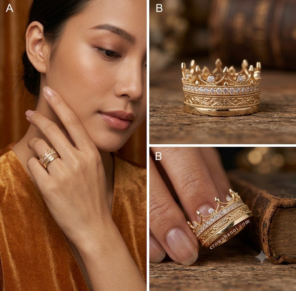 Royal Crown Stacking Ring Set - Image 2