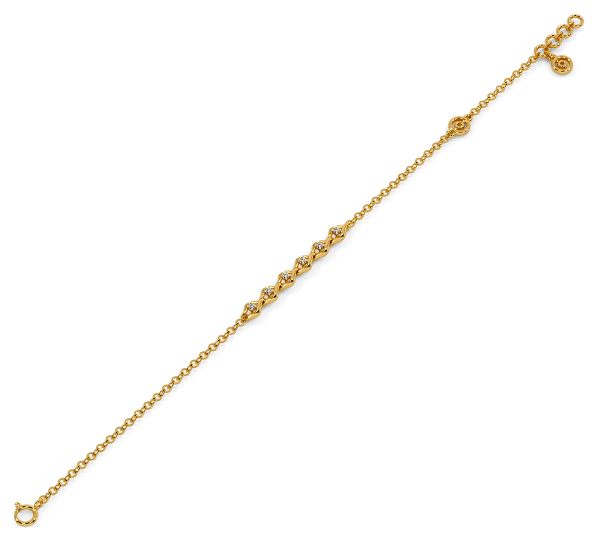 BlueStone Diamond Bracelet In 18Kt Yellow Gold for Women The Helix Bracelet - Image 3