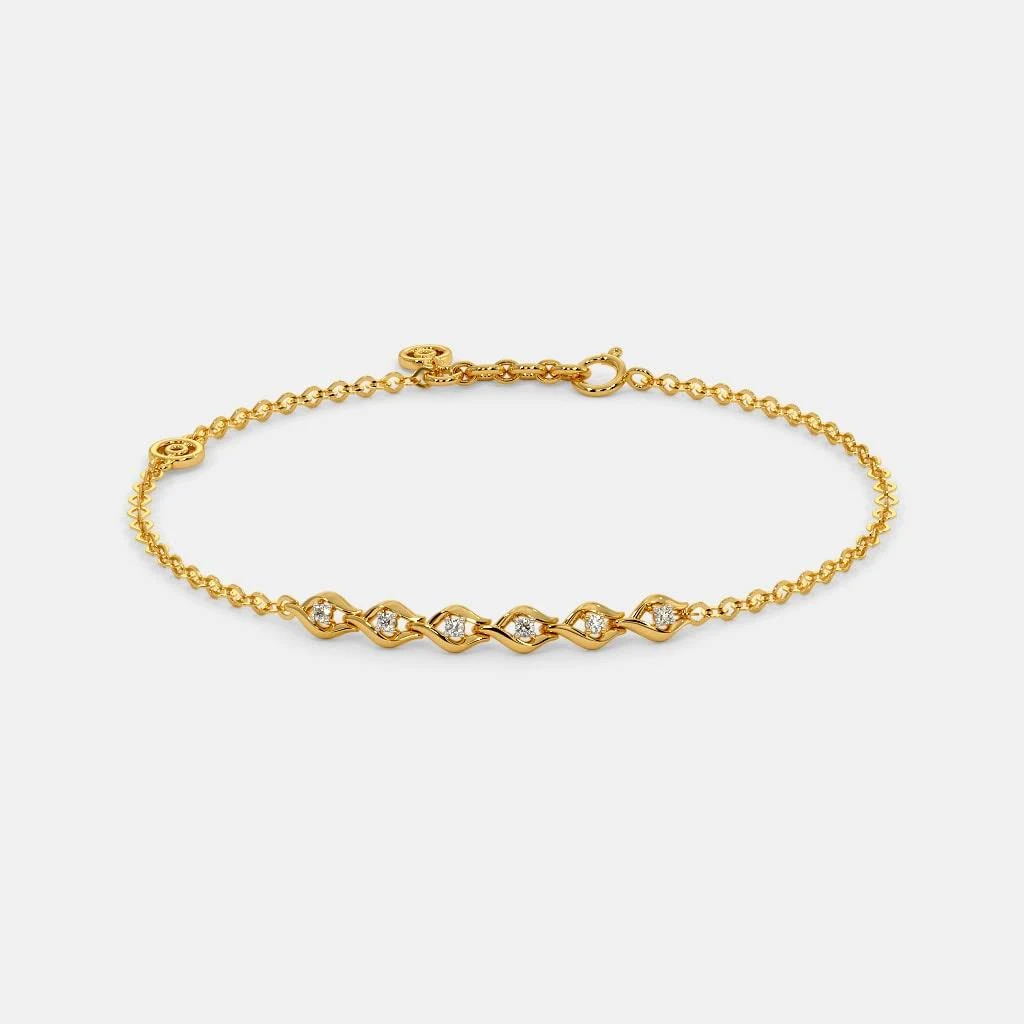 BlueStone Diamond Bracelet In 18Kt Yellow Gold for Women The Helix Bracelet