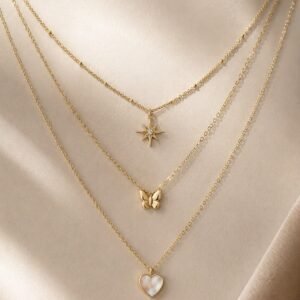 Dainty Layered Gold Necklace Set